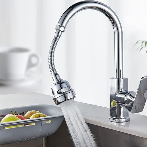 Accesorio rociador de repuesto para grifo de cocina, aireador de grifo de acero inoxidable giratorio de 360 grados, extensión de grifo, refuerzo de grifo antisalpicaduras, ducha (1/5)