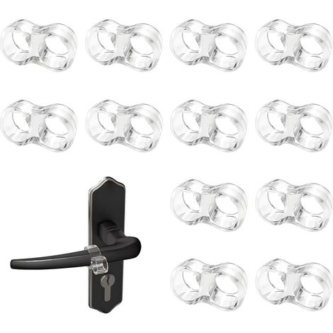 12 pièces butée de porte poignée, butée de poignée de porte transparente butée de poignée de porte en forme de 8 pour la protection butée de porte en PVC hautement élastique protection murale pour (1/5)
