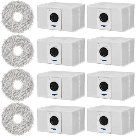 Kit d'accessoires pour Ecovacs Deebot T20 Omni / X1 e Omni, 8 sacs antibactériens 4 chiffons lavage, pièces robot aspirateur (1/5)