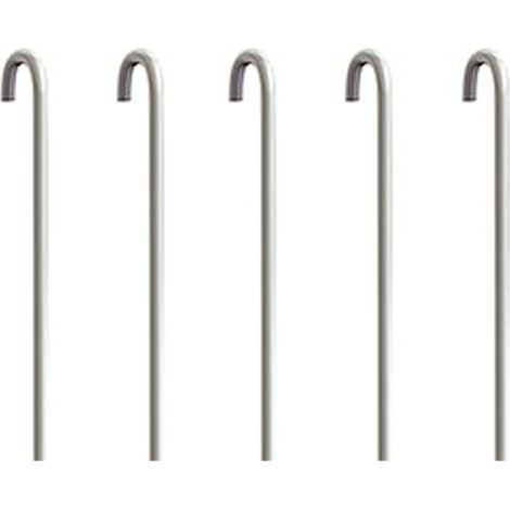 Pack de 5 tiges métalliques blanches en U 2 mm – Charge max 15 kg – Pour rail cimaise – Accessoire pour fixation cadre – Arti Teq