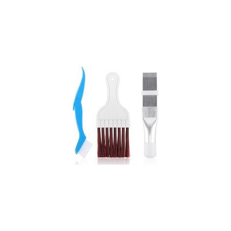 Brosse de nettoyage pour climatiseur, lot de 3 brosses de nettoyage pour condenseur, kit de nettoyage pour sèche-linge, outil de réparation pour radiateur métallique d'unité extérieure, filtre (1/5)