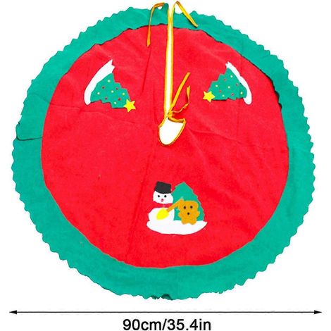 Décorations saisonnières et de fête décoration de Noël créative 90cm jupe de sapin de Noël ornements décoration sapin de Noël tablier rouge Père Noël (1/2)