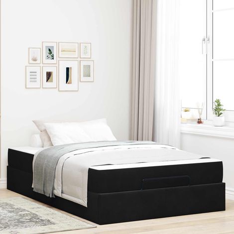 Bettgestell mit Matratze 2 pcs Schwarz Samt (1/5)