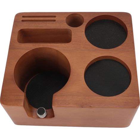 Station de dosage de café en bois de 58 mm, porte-filtre multifonctionnel réglable (1/5)