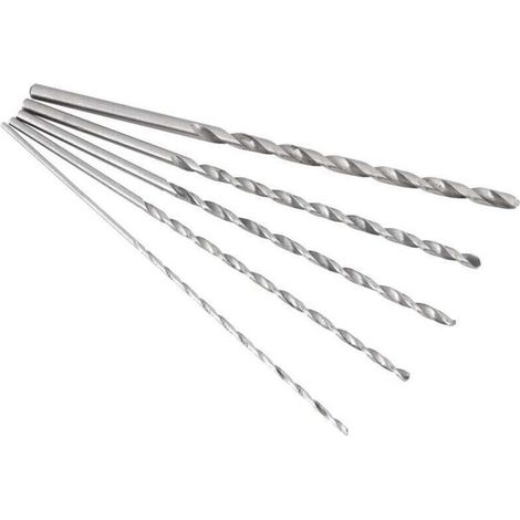 Outil de foret hélicodal à tige droite en acier extra long à grande vitesse 2-5mm pour le bois (1/4)