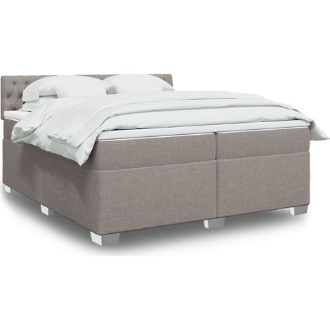 Boxspringbett mit Matratze Taupe 200x200 cm Stoff