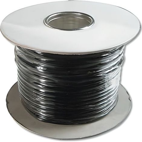 Câble Téléphonique - Plat 4 Fils - 100 M - Noir - Câble Communication