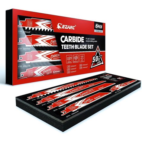 Säbelsägeblätter Hartmetall 3 6 8 TPI Holz 150 &amp 225 mm 5 tlg (1/5)