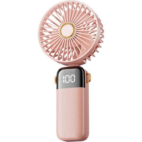 YMYNY Tragbarer elektrischer Mini-Ventilator, tragbarer Eiskühlungs-Tischventilator, Desktop-Ventilator, Hängeventilator für drinnen und draußen, Geräuschreduzierung, geräuschloser Ventilator