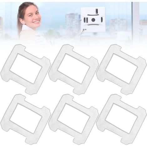 Pack of 6 cleaning cloths for Ecovacs Winbot: Reusable and washable cleaning cloth for Ecovacs Winbot W1 W1 Pro Robot Window Cleaner. Replacement cloth for Winbot W1 W1 (1/5)