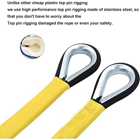 Corde Escalade Statique 16mm – 10m, 2 Mousquetons, Charge 2600kg, Pour Secours Et Activités Outdoor