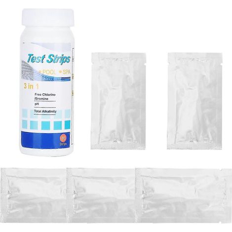 Bandelettes de test 3 en 1 pour piscine et spa : testeur de qualité de l’eau (chlore libre, brome, pH, alcalinité totale), kit facile à utiliser, 50 bandelettes. (1/5)