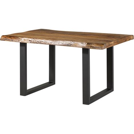 Baumtisch Mango 160x90x77 natur lackiert / U-Beine anthrazit matt FREEFORM 5