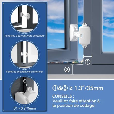 Filet de protection pour fenêtre avec loquet de sécurité pour enfants et animaux, système anti-chute ajustable (1/5)