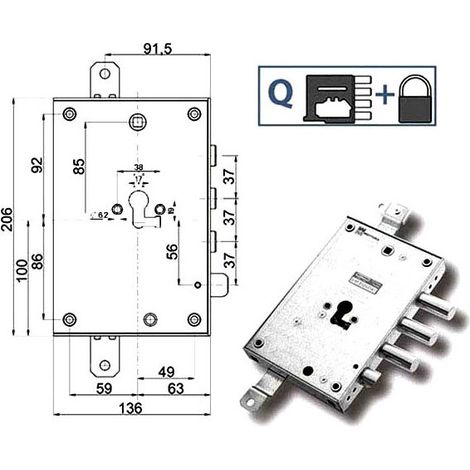 Cerradura Sic.Triple Izquierda 89857 Mottura