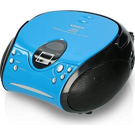 Lenco SCD24 - Reproductor de CD para niños (2 x 1,5 W, RMS y batería), Color Azul (1/5)