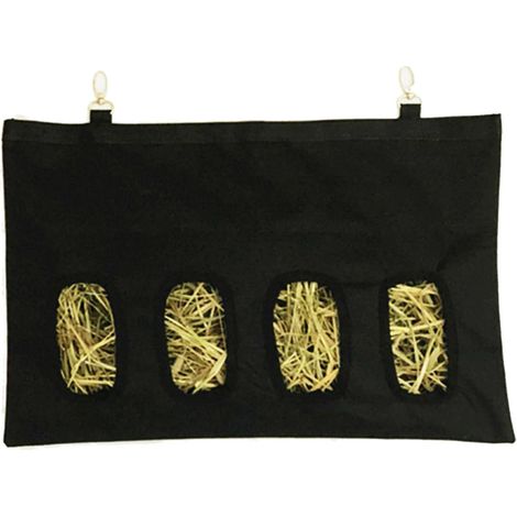 1 Sac à foin, Tissu Oxford, 4 ouvertures, Crochets métalliques, Pour lapins et cochons d'Inde (1/5)
