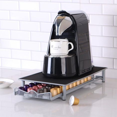 Coffret de rangement à capsules, tiroir organiseur pour dosettes de café, capacité de 44 capsules, support de rangement pour cuisine (1/5)