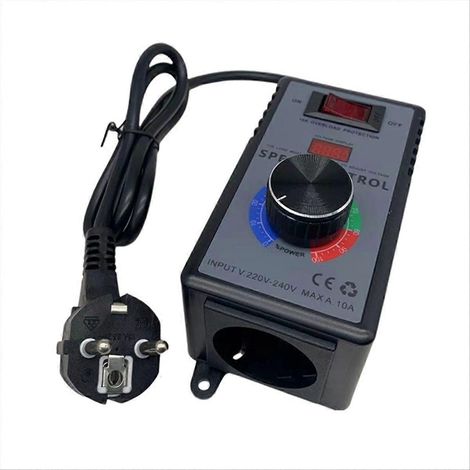 Drehzahlregler für 220-V-Wechselstrommotor, EU-Eingang, mit Überlastschutz und EU-Stecker. (1/5)