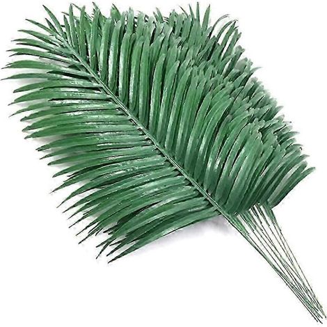 12 feuilles de palmier artificielles, fausses palmes de palmier tropicales, grandes feuilles de palmier, plante verte pour (1/5)