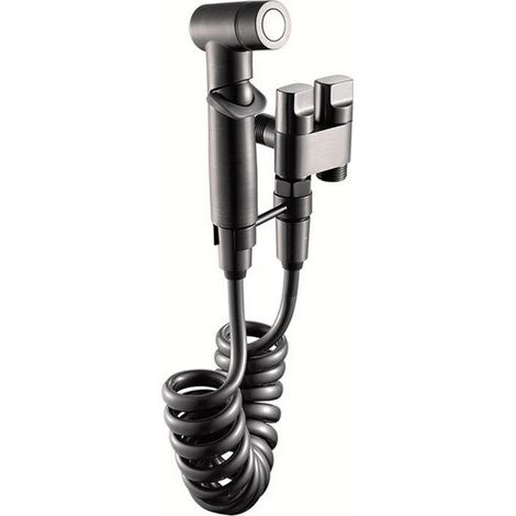 KIT DOCCETTA DOCCINO MISCELATORE BIDET BAGNO RUBINETTO PULIZIA WC NERO 366sw