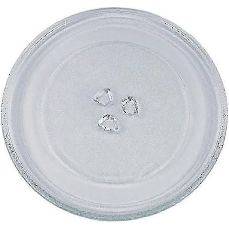 Plateau tournant universel pour micro-ondes en verre de 24,5 cm avec 3 fixations (1/4)