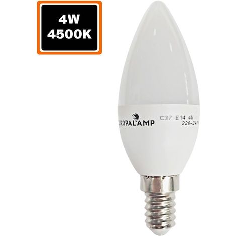 Ampoule LED flamme E14 4W 4500K Haute Luminosité (1/2)