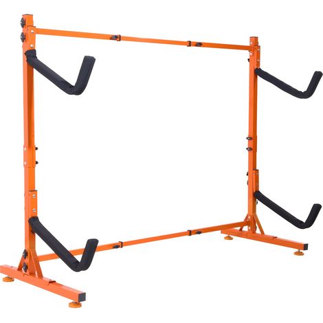 Kayak Halterung Kajak Aufhänger 1265 x 788 x 1380 mm, Freistehender Kajakständer 2 Kajaks 1230–1825 mm Breitenverstellbereich, Kajak Aufbewahrungsregal Robuste Kajak-Aufbewahrungshaken (1/5)