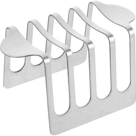 Soporte de encimera de acero inoxidable de cuatro piezas para paneras, apto para tostadoras de cocina, utilizado para exhibir sándwiches y tostadas. (1/4)