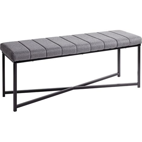 Banc Design "Elisabeth" 118cm Gris & Noir
