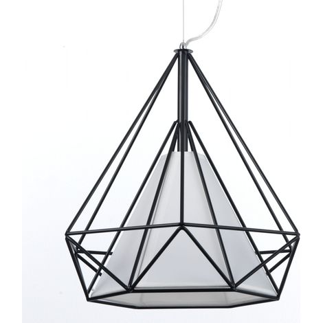 Lampadario in metallo nero cm. H36 Ø38