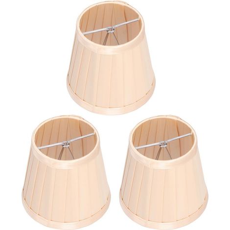 Lot de 3 abat-jour en tissu E14 à clipser pour lustre, mur, bureau ou décoration intérieure (Or clair) (1/5)