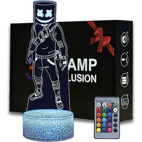 Lampe de table décorative Battle Royale 3D à effet illusion, avec base en ABS et panneau acrylique, télécommande incluse. (1/4)