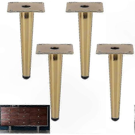 Goldfarbene Metall-Möbelfüße, 4er-Set, modern und robust, Tragfähigkeit 800 kg, geeignet für Sofas, Kleiderschränke und Nachttische, hochwertige Verarbeitung, stabil und langlebig. (1/4)