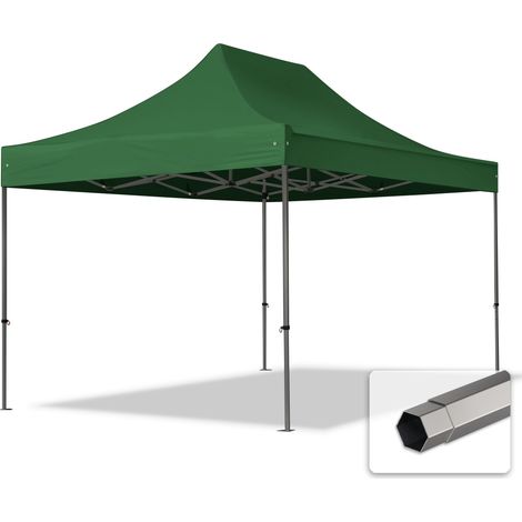 3x4,5 m Faltpavillon, PREMIUM Stahl 40mm, dunkelgrün (1/5)