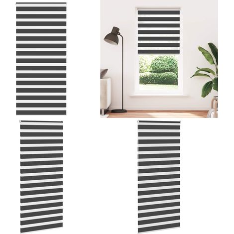 vidaXL Zebrarollo Schwarz 95x200 cm Stoffbreite 90,9 cm Polyester (1/5)