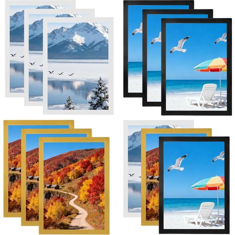 Cadre A4 Magnetique, 12 PcsCadre Magnetique Mural, Cadres Photo Magnétiques, Cadre Photo Magnetique Frigo, Porte Affiche A4 autocollants pour affiches, certificats, peintures, photos (1/5)