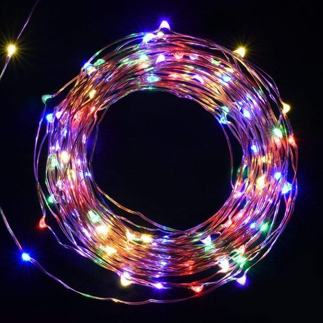 10m LED Lichterkette Outdoor Indoor USB Kupferdraht Weihnachtsdeko, bunt