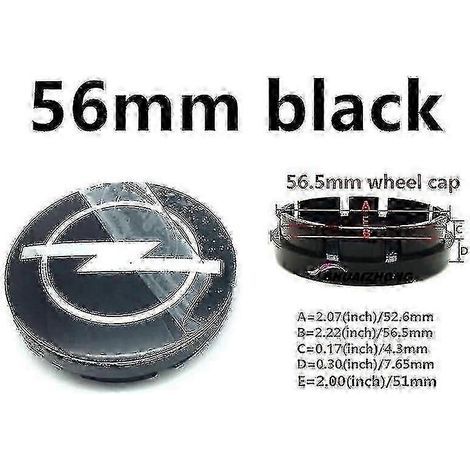 enjoliveurs de roue Opel 56 mm, noirs et argentés, emblèmes de logo de voiture, pièces détachées, accessoires
