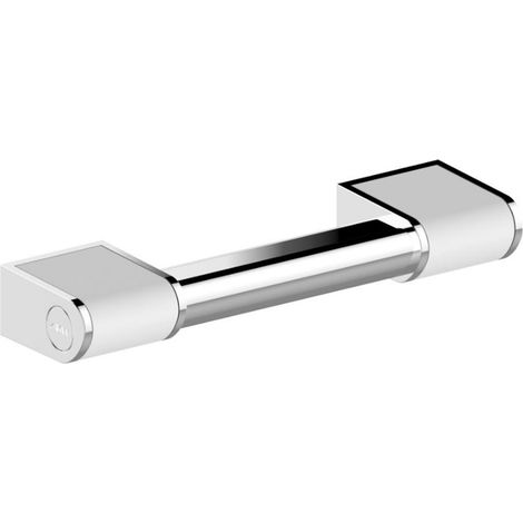 AKW – Barre de maintien en aluminium 450 mm – Chromé brillant et blanc mat – 4 points de fixation pour sécurité – Charge maximale 150kg