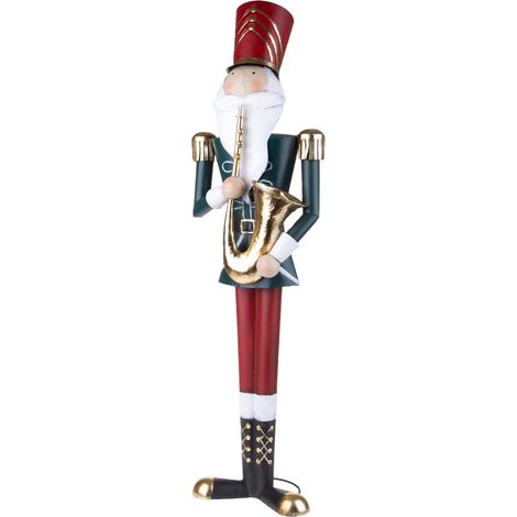 Soldatino schiaccianoci con tromba, h 102cm per decorazioni interne (1/5)