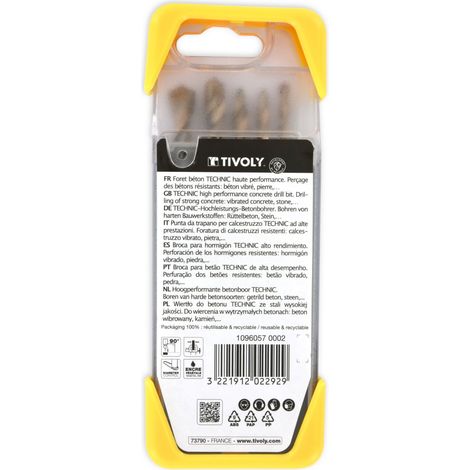 Tivoly • Confezione da 5 Punte Graduate Beton Technic contenenti Ø4-5-6-8-10mm