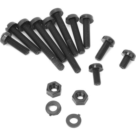 Lot de 600 vis M3 à tête bombée Phillips 5-25 mm en nylon, rondelles et écrous, noir (1/5)