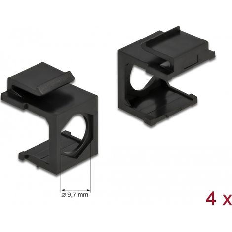 Delock Cubierta Keystone negro con 9,7 mm de agujero 4 piezas