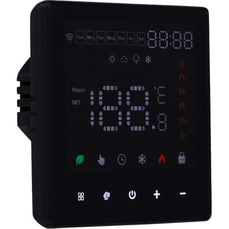Termostato WIFI Touch Protocollo WIFI 2.4G TUYA, Smart Life Quadrata Compatibile Con Scatola 502 Riscaldamento Caldaia a Gas Riscaldamento Pavimento Con Acqua Nero 3A 100-250V IP20