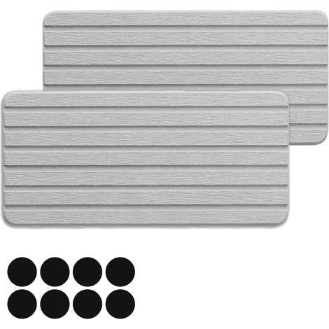 Plateau Egouttoir Diatomite - 21 x 10 cm - Pour Savon Éponge Toilette - Cuisine Salle De Bain - Lot De 2