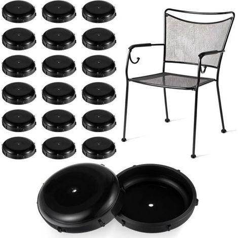 20 embouts ronds en plastique pour pieds de meubles de jardin en fer forgé, pour tables et chaises en métal, protection de sol, 3,8 cm (1/4)