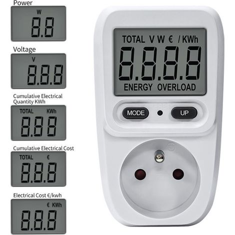 Compteur Énergie LCD Numérique – Wattmètre AC 220V, Analyseur Puissance, Consommation kWh et Watt (1/5)