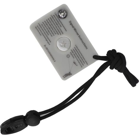 Miroir de signalisation de survie avec cordon, miroir réflecteur multifonction pour le camping en plein air
