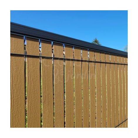 Cloture & Jardin – Kit occultation composite bois clair 10m – Lattes souples et robustes – Résistance intempéries – Hauteur 1,03m – Finition brossée (1/4)